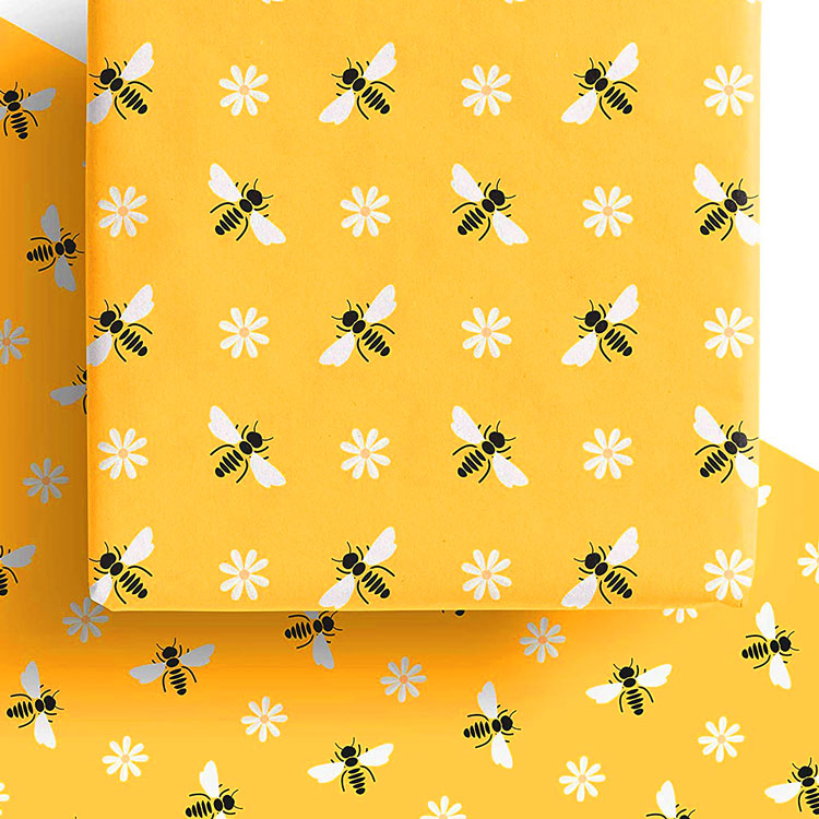 Bee Wrapping Paper Sheets - 100% Recyclable